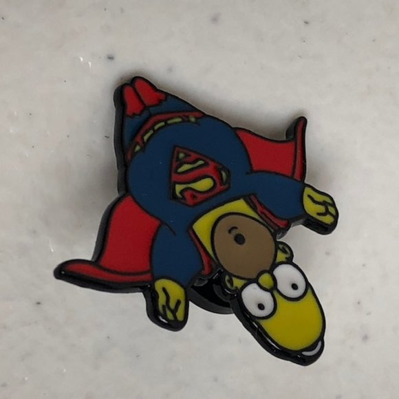 Homer Simpson The Simpsons Superman Pin Lapel TV - Picture 4 of 7